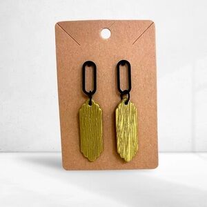 Gold and Black Geometric Earrings